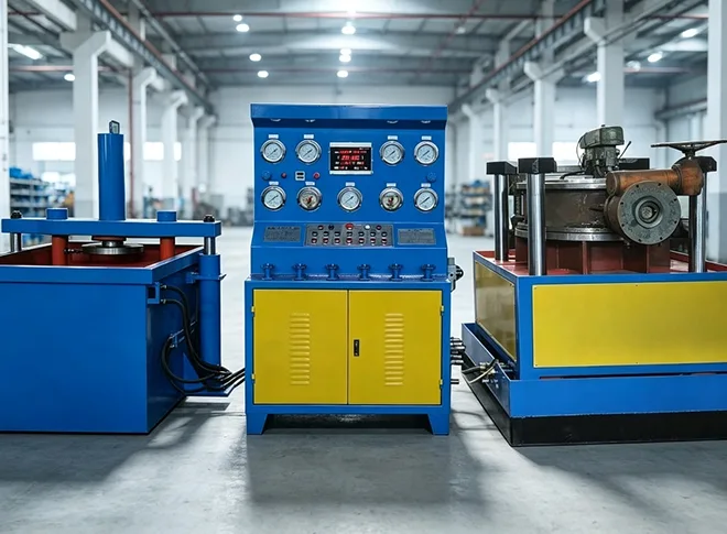 Performances du banc d’essai de vannes à pince à mâchoires hydrauliques.